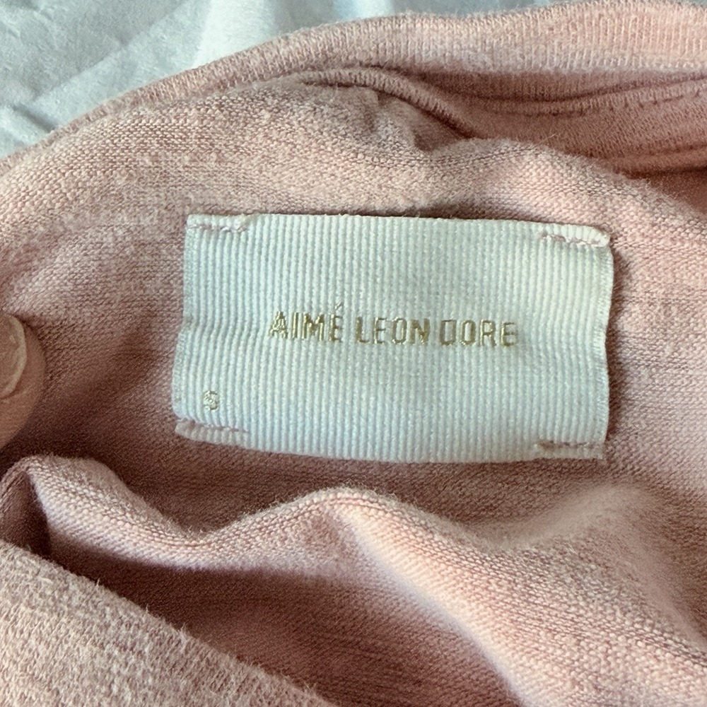 Aimé Leon Dore Light Pink Long Sleeve Logo Tee Shirt‎ Size S Made in Vietnam - Picture 6 of 11